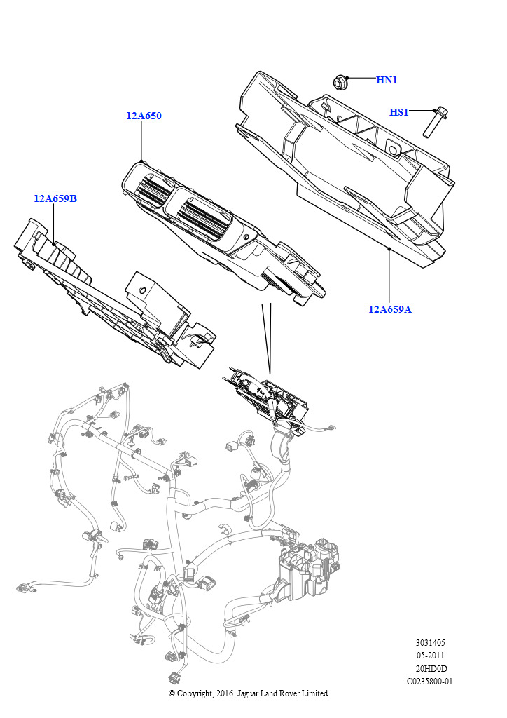 Схема - Блок тросов стояночного тормоза D3/RRS