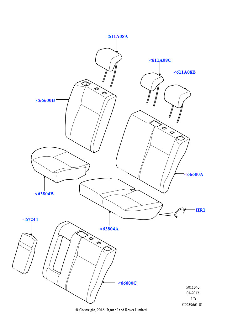 Схема - COVER - REAR SEAT BACK