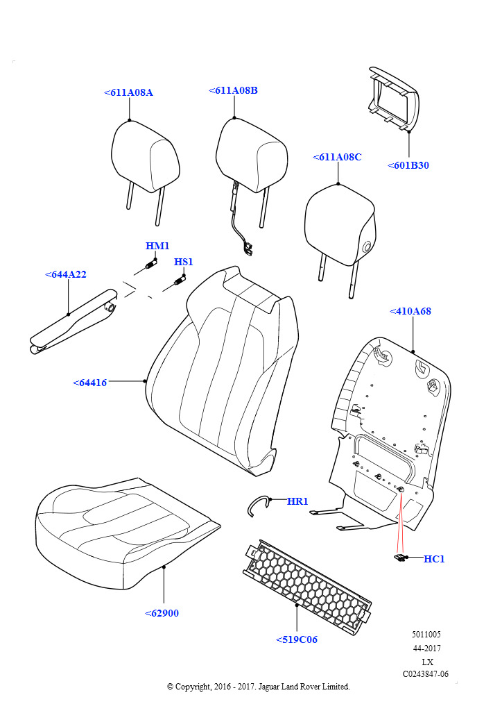Схема - ARMREST - FRONT SEAT