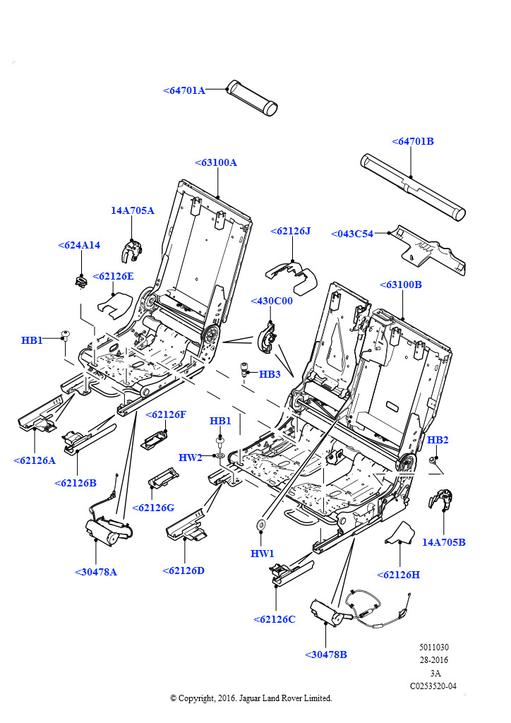 Схема - GAP HIDER - REAR SEAT