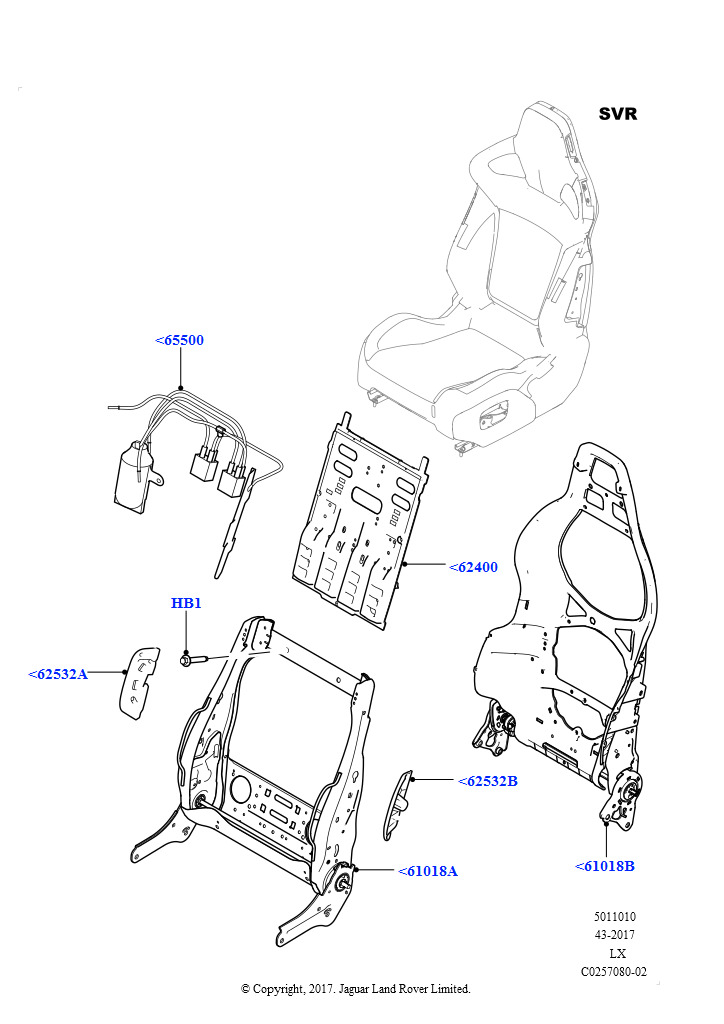 Схема - SUPPORT - FRONT SEAT SQUAB