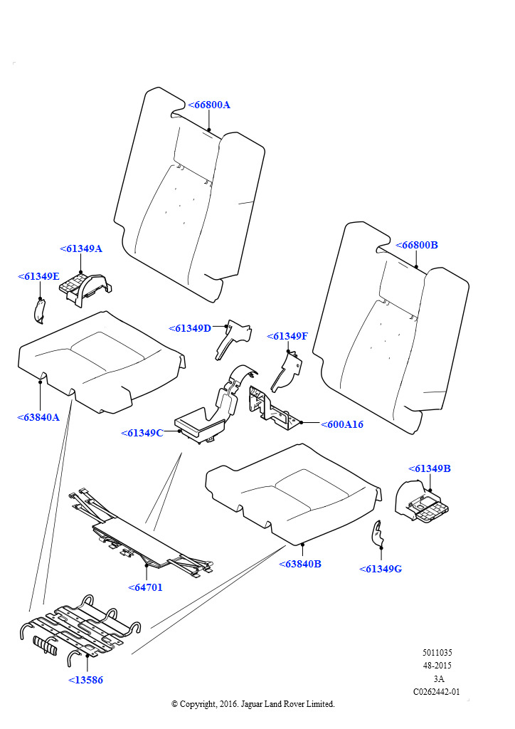 Схема - PAD - REAR SEAT CUSHION