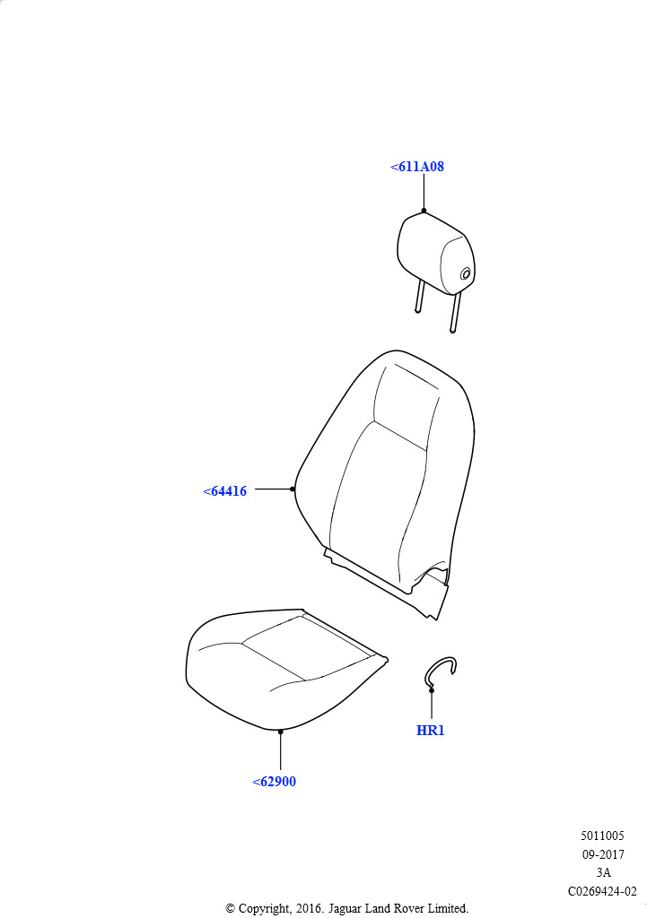 Схема - COVER - FRONT SEAT CUSHION