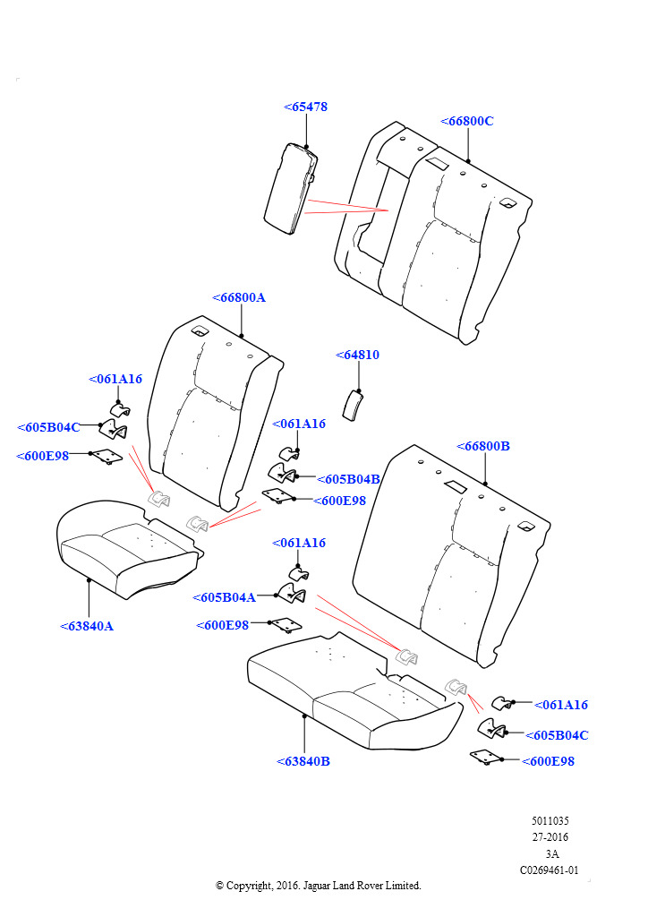 Схема - PAD - REAR SEAT BACK
