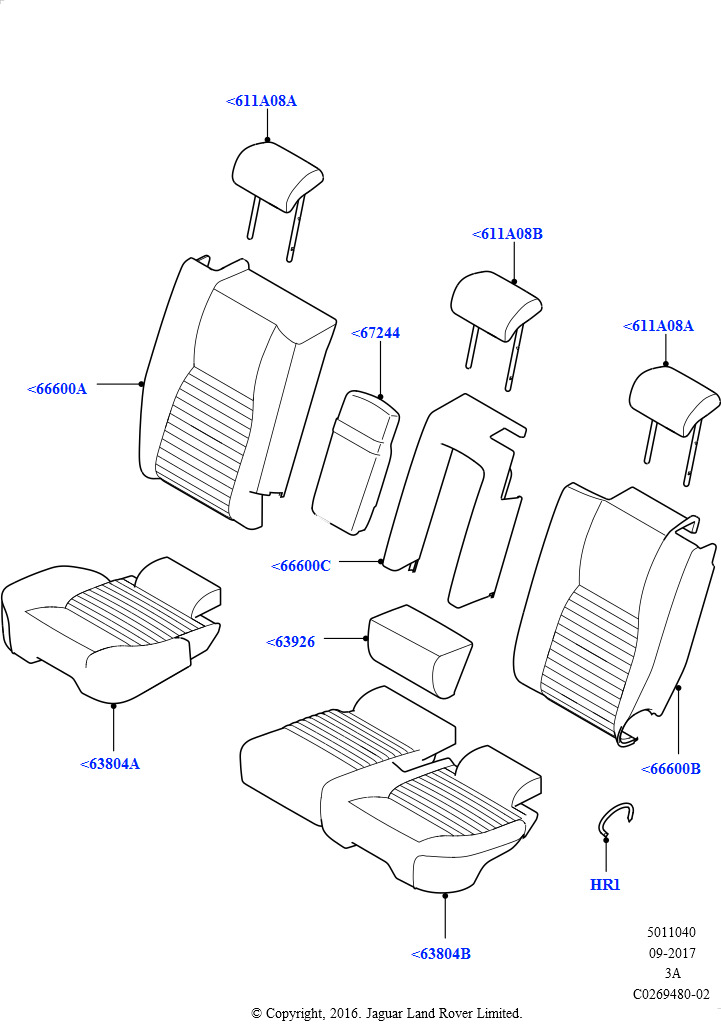 Схема - BOLSTER - REAR SEAT BACK
