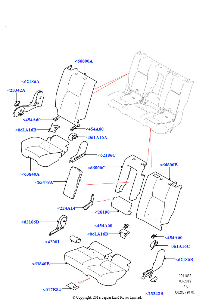 Схема - PAD - REAR SEAT BACK