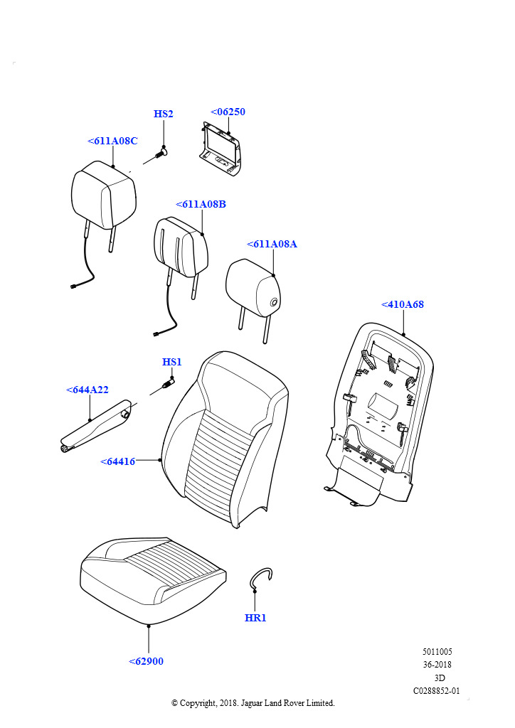 Схема - Подлокотник водительского кресла RRN 2013/RRS 2014/D5