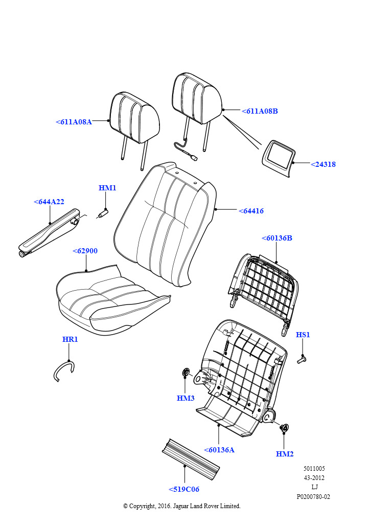 Схема - COVER - SEAT BACK