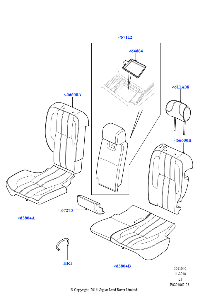 Схема - COVER - REAR SEAT BACK