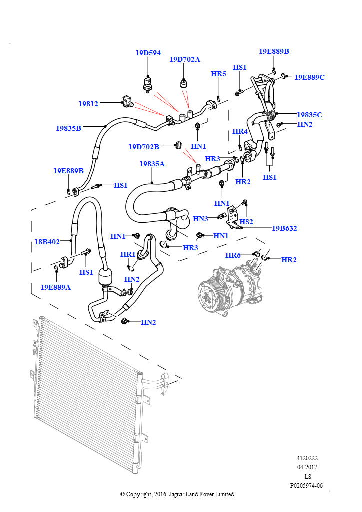Схема - Кольцо трубки кондиционера D3/D4/RRS