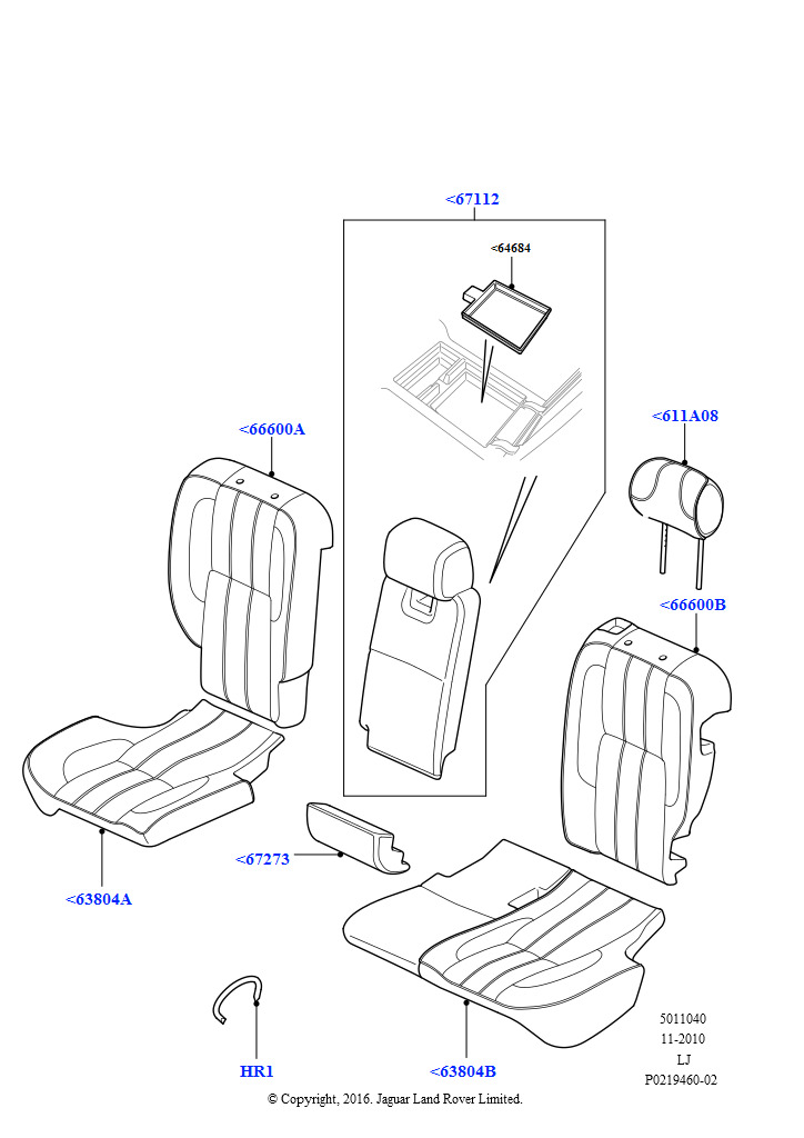 Схема - BOLSTER - REAR SEAT CUSHION