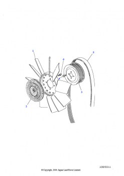 Охлаждающий вентилятор и ремень (2,5 л рядный 4 цил. 300 TDi дизель турбо LR)