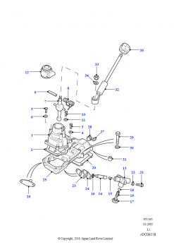 Механизм переключения передач и рычаг (5-ступ. мех. коробка передач, Механическая коробка передач)