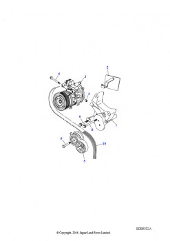 Привод компрессора системы кондиционирования воздуха с поликлиновым ремнем (V8, EFI, бензин, С усилителем руля)