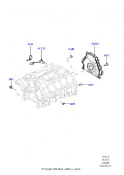 Блок цилиндров и заглушки (4.4L DOHC DITC V8 Diesel)