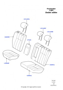 Обивка задних сидений (Freelander 2 11MY Limited Edition)