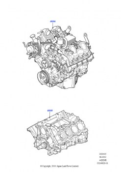 Сервисн.двиг.и неукомпл.блок цил. (4.4L DOHC DITC V8 Diesel)