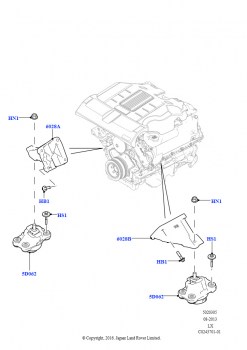Опора двигателя (5.0 бензиновый AJ133 DOHC CDA, 5.0L P AJ133 DOHC CDA S/C Enhanced, 3.0L DOHC GDI SC V6 БЕНЗИНОВЫЙ, 5,0 л OHC SGDI SC V8 бензин - AJ133)