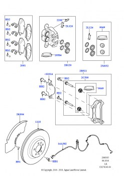 Диски и суппорты передних тормозов (Передний диск и суппорт, размер 19)