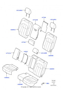 Обивка задних сидений (Perf Windsor, Версия — Core, Без спортивн.звука системы выпуска)