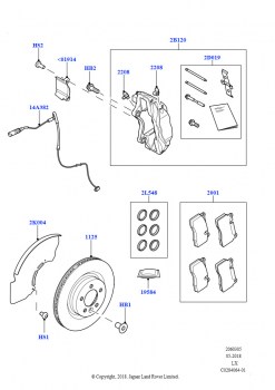 Диски и суппорты передних тормозов (Передний диск и суппорт, размер 20)