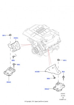 Опора двигателя (Сборка на заводе в г. Нитра, 3.0L DOHC GDI SC V6 БЕНЗИНОВЫЙ)