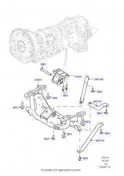Опора коробки передач (Сборка на заводе в г. Нитра, 2,0 л I4 DSL MID DOHC AJ200, 2.0L I4 DSL HIGH DOHC AJ200)