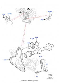 Газораспределительный механизм (Сборка на заводе в г. Нитра, Вспомогательный привод, 3.0L DOHC GDI SC V6 БЕНЗИНОВЫЙ)