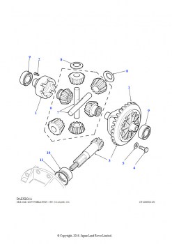 Корончатое колесо и шестерня - 4 шестерня (Задняя ось)