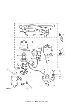 Распределитель, провода, катушка и свечи (2,25 л 4 цил. L/R бензин)