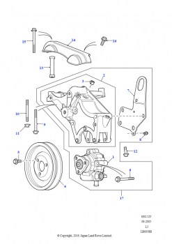 Привод поликлинового ремня насоса рулевого усилителя (V8)