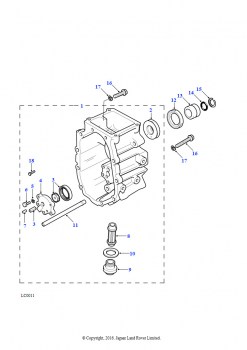Корпус расширителя и масляный насос до suffix F Inclusive (5-ступ. мех. коробка передач, Механическая коробка передач)