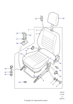 Переднее - с подголовником - с (V) EA314041 (Виниловая обивка сидений, Тканевая обивка сидений, Тканевый материал сидений)
