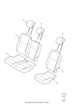Обивка задних сидений (Пикап с кабиной с двумя рядами сидений, Колесная база 110
