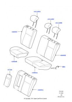 Обивка задних сидений (Ormofo/Mondus (B-C), Ridel / Mondus - Ткань)