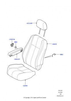 Обивка передних сидений (Кожа с перфорацией Napoli (B-L))