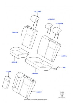 Обивка задних сидений (Alcantara - ткань (B-C))