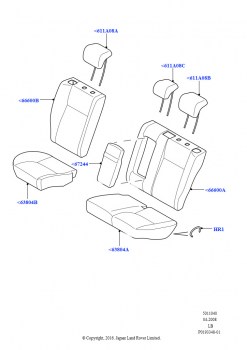 Обивка задних сидений (Кожа с перфорацией Napoli (B-L))
