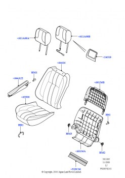 Обивка передних сидений (Полуанилиновая перфорированная кожа)