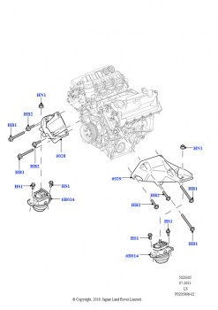 Опора двигателя (5,0 л OHC SGDI NA V8 бензин - AJ133)