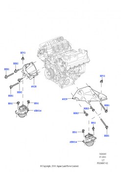 Опора двигателя (5,0 л OHC SGDI SC V8 бензин - AJ133, 5,0 л OHC SGDI NA V8 бензин - AJ133)