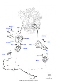 Опора двигателя (Дизель 3,0 л 24V DOHC V6 TC)