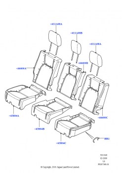 Обивка задних сидений (С задн.сиденьем с раздел. 35/30/35)