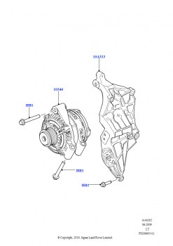 Генератор и опоры (Дизель 3,0 л 24V DOHC V6 TC)