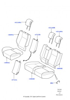Обивка задних сидений (Кожа/Alcantara)