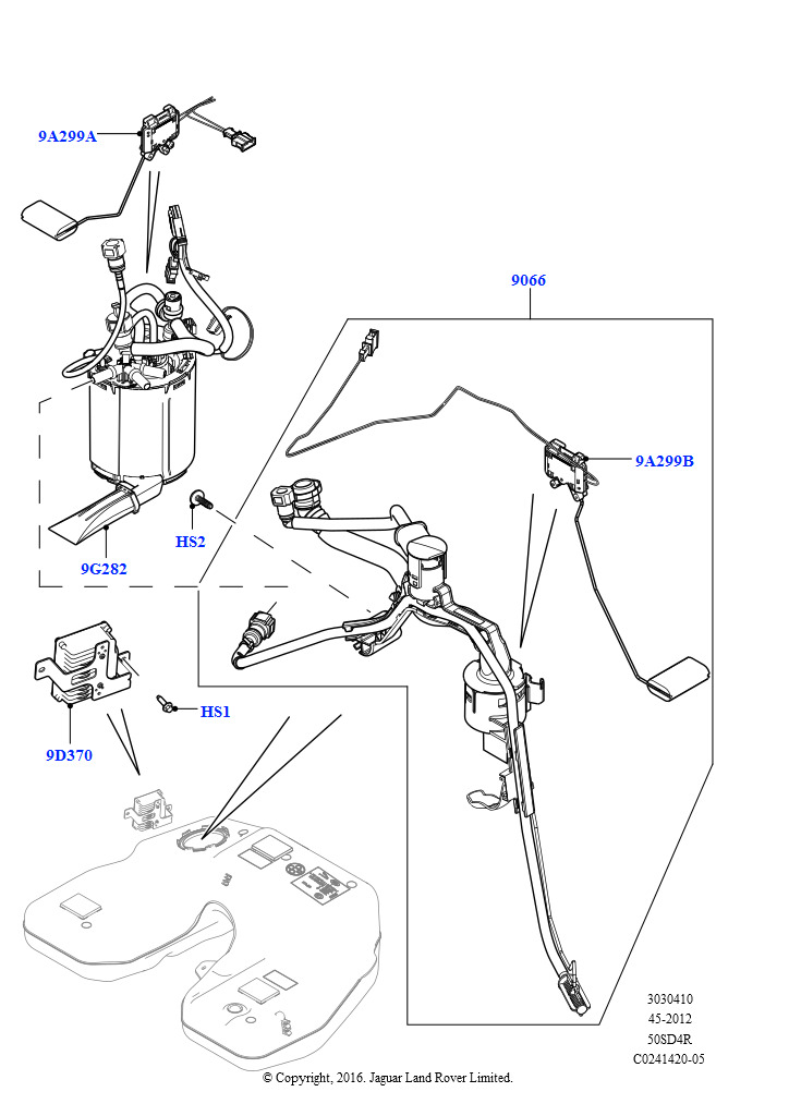 Схема - Датчик уровня топлива левый 5,0