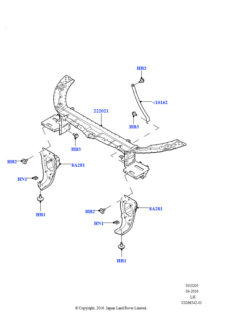 Схема - Панель передняя кузова EVOQUE