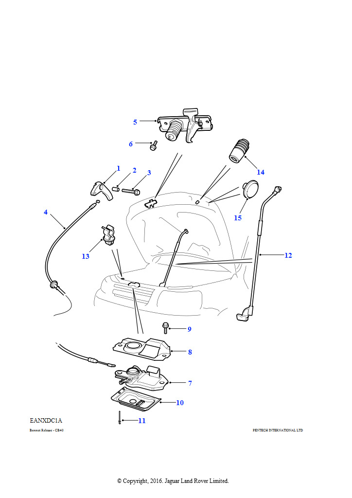 Схема - Замок капота D2/FR