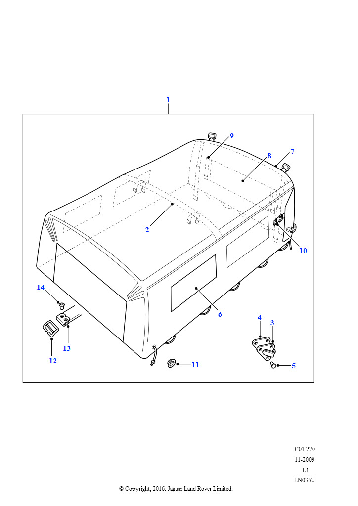 НАРУЖНАЯ КРЫШКА ЧЕХЛА [300954] для DEFENDER 1987 - 2006, цена 186.31 ...
