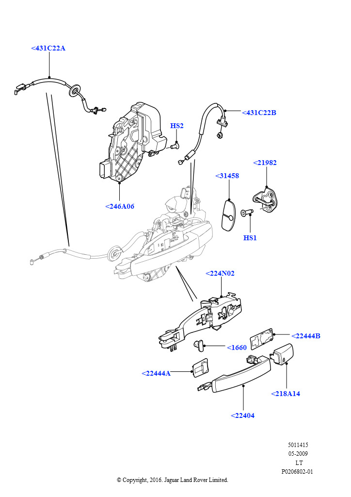 Схема - Ручка передней двери RRS